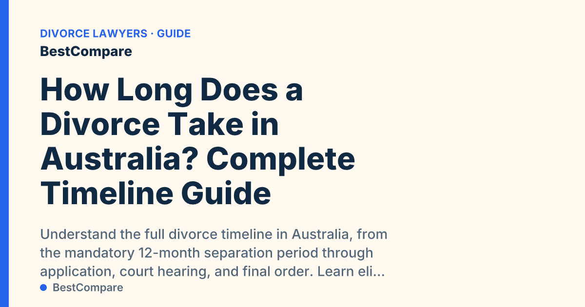 How Long Does a Divorce Take in Australia? Complete Timeline Guide
