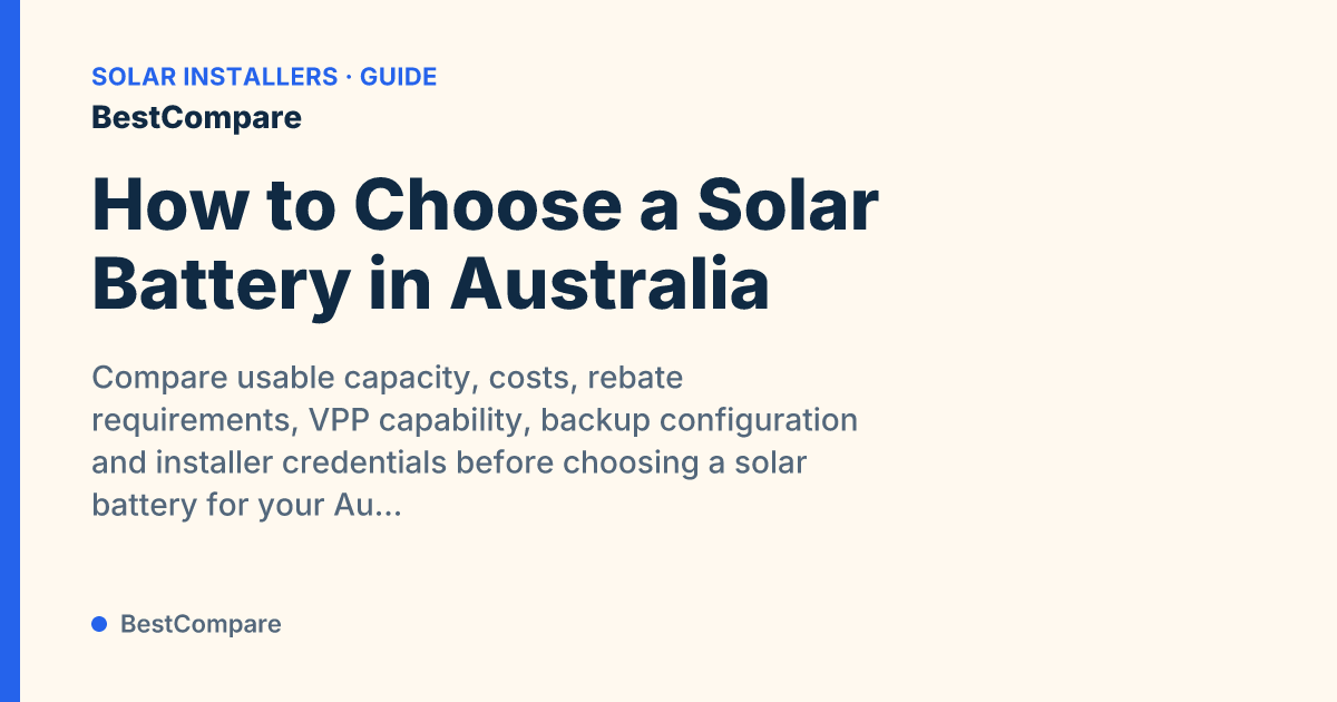How to Choose a Solar Battery in Australia